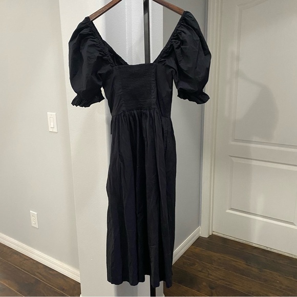 Hill House Home Ophelia Nap Dress Black - Size Medium Midi A Line Cottagecore - Picture 9 of 10